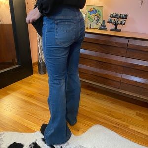 Free People blue denim pull on flares